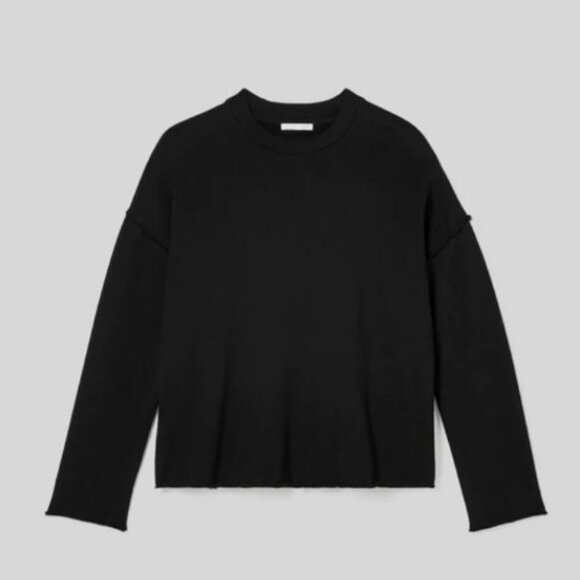 NWT EILEEN FISHER ORGANIC COTTON FRENCH TERRY BOX TOP_BLACK_XL_$148 - Picture 2 of 4